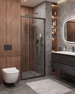 Душевая дверь CEZARES MOLVENO-BF-3-100-C-GM-IV оружейная сталь