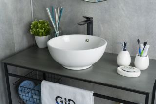 Раковина Gid N9002 51102 накладная белая 38.5x38.5x15