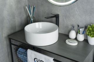 Раковина Gid N9011 51105 накладная белая 40x40x15