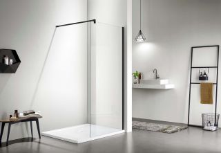 Душевая перегородка Aquatek Walk in с держателем AQ WIW 14020BL 140 см чёрный матовый