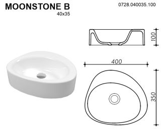 Раковина Whitecross Moonstone B 0728.040035.100 40см белый глянец