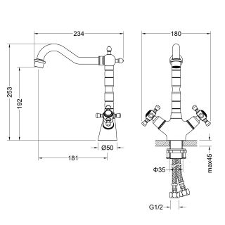 Смеситель для раковины Timo Nelson  0143/03F чёрный
