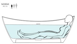 Ванна из искусственного камня Salini Noemi S-Stone 101811SMRH 185x81см RAL снаружи