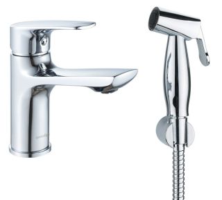 Смеситель для раковины Swedbe Venado 1660 с гигиенической лейкой хром