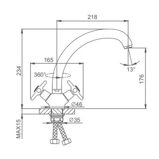 Смеситель для кухни Splenka S80.42 хром