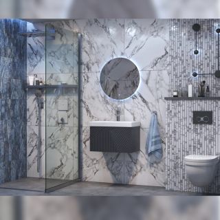 Тумба под раковину подвесная Velvex Edge tp.EDG.9696.60.1Y графит, 60 см