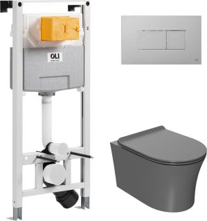 Комплект унитаза с инсталляцией Point Вега 879235pKA02+PN41711GM с сиденьем Микролифт