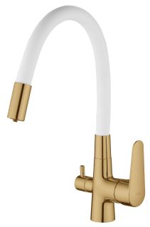 Смеситель для кухни ESKO Coral CL03GW белый золото