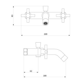 Смеситель для ванны и душа Damixa Neo Classic 271000000 графит