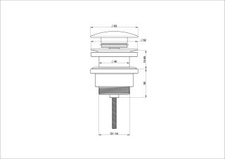 Донный клапан для раковины Wonzon & Woghand WW-88SS07-BG брашированное золото