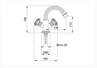 Смеситель для биде Cezares OLIMP-BS2-02-M