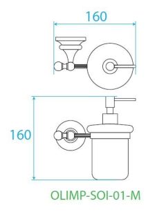 Диспенсер для мыла подвесной, бронза Cezares OLIMP-SOI-02-M