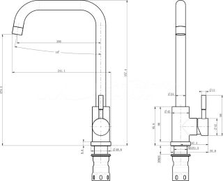 Смеситель OLIVE'S для кухни BALEAR 13435-2BLB