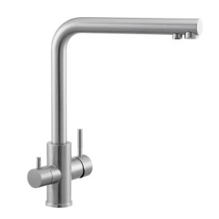 Смеситель для кухни с подключением фильтра Knotlor SS-08, сатин