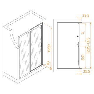 Душевая дверь RGW PA-017B 350801713-14 130см чёрный