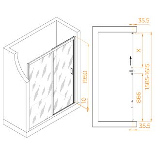Душевая дверь RGW PA-017 350801716-11 160см хром