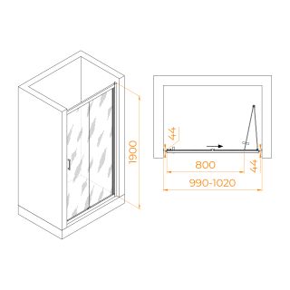 Душевая дверь RGW PA-21 06082110-11 100см хром