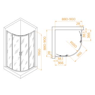 Душевой уголок RGW PA-52B 03085299-14 90x90см чёрный
