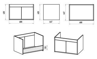 Подвесная тумба под раковину Misty Пайн 70см дуб Уайт-Ривер серо-коричневый