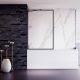 Шторка на ванну Veconi Palau PL-85B, 500x1500, черный, стекло прозрачное