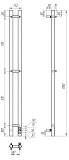 Полотенцесушитель электрический Point Деметра PN12812B П3 8x120см чёрный матовый
