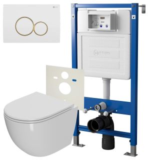 PN48052WG: инсталляция Point Элемент PN45120 клавиша Point Виктория белый/золото PN44061WG унитаз Point Афина PN41041