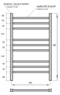 Полотенцесушитель электрический Point Веста PN70758BR 50x80см бронза