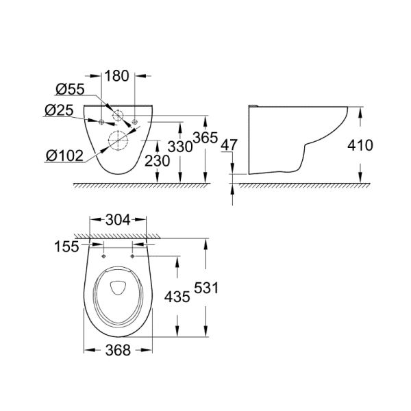 Унитаз подвесной Grohe Bau Ceramic 39427000 белый