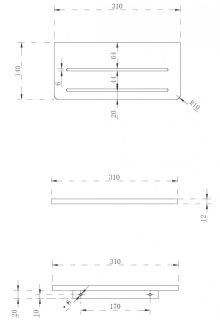 Полочка для ванной комнаты ABBER Stein AS1653 31см белый