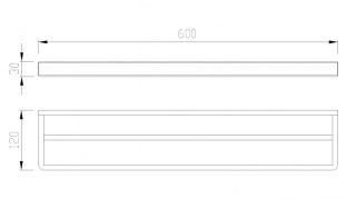 Двойной полотенцедержатель ABBER Westen AA1756B 60см чёрный матовый