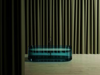 Прозрачная ванна ABBER Kristall AT9708Aquamarin из полиэфирной смолы 170x75см бирюзовый