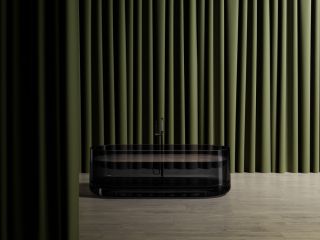 Прозрачная ванна ABBER Kristall AT9708Onyx из полиэфирной смолы 170x75см чёрный