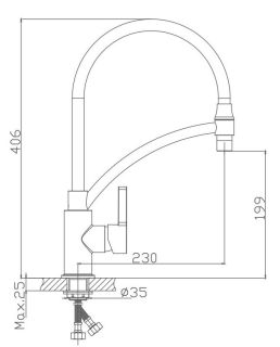 Смеситель для кухни Haiba HB73643-7 хром/чёрный
