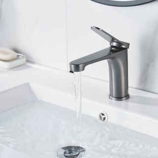 Смеситель для раковины Shevanik S6201T оружейная сталь