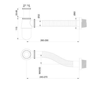 Сифон для раковины Wonzon & Woghand WW-88SS102-BG брашированное золото