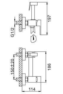 Гигиенический душ со смесителем Splenka S98.51.03 золотой сатин