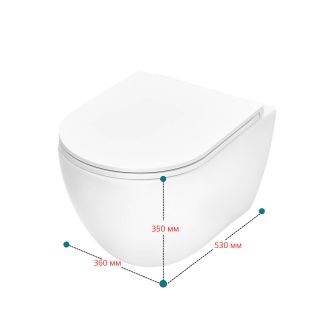 Унитаз подвесной TECEspring R 9700998 безободковый с сиденьем смыв торнадо белый