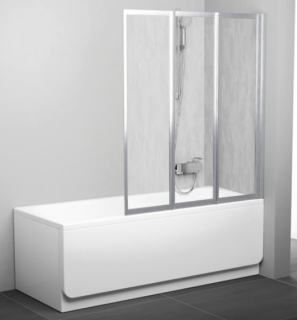 Шторка на ванну Ravak Supernova VS3 130 795V0U0041 Rain профиль сатин