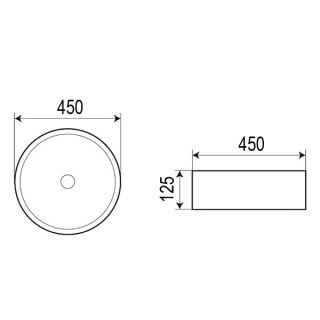 Раковина накладная Azario 45х45х12.5 фаянс (AZ4115)
