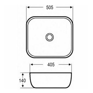 Раковина накладная Azario 50.5х40.5х14 фаянс, цвет Белый глянцевый (AZ2143SP)