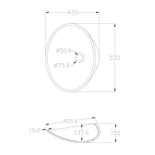 Раковина ABBER Kristall AT2812Opal 53см коричневый
