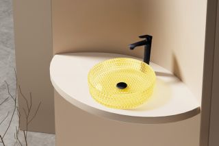 Раковина стеклянная ABBER Glas AK2301Y 40см жёлтый