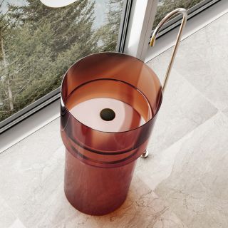 Напольная раковина ABBER Kristall 45x90см коричневый AT2701Opal-H