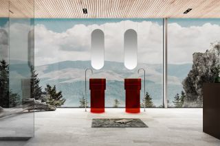 Напольная раковина ABBER Kristall AT2701Rubin-H 45см красный