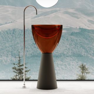 Напольная раковина ABBER Kristall AT2703Black-Opal 45см коричневый/чёрный