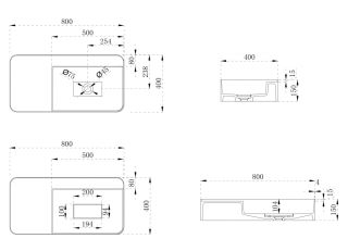 Подвесная раковина ABBER Stein AS2627-0.8 80см белый матовый