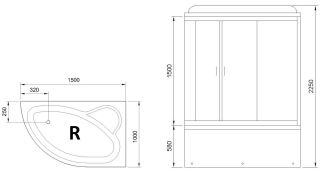Душевой бокс Royal Bath ALP правый стекло матовое 150x100см RB150ALP-C-R