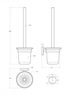 Ершик для унитаза Cezares Relax TBS-V-GM оружейная сталь