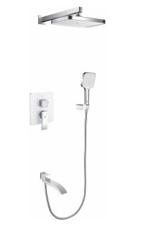 Душевая система Rose R1535F белый/хром