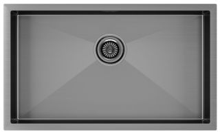 Мойка кухонная Paulmark Gerberg PM217444-GM воронёная сталь